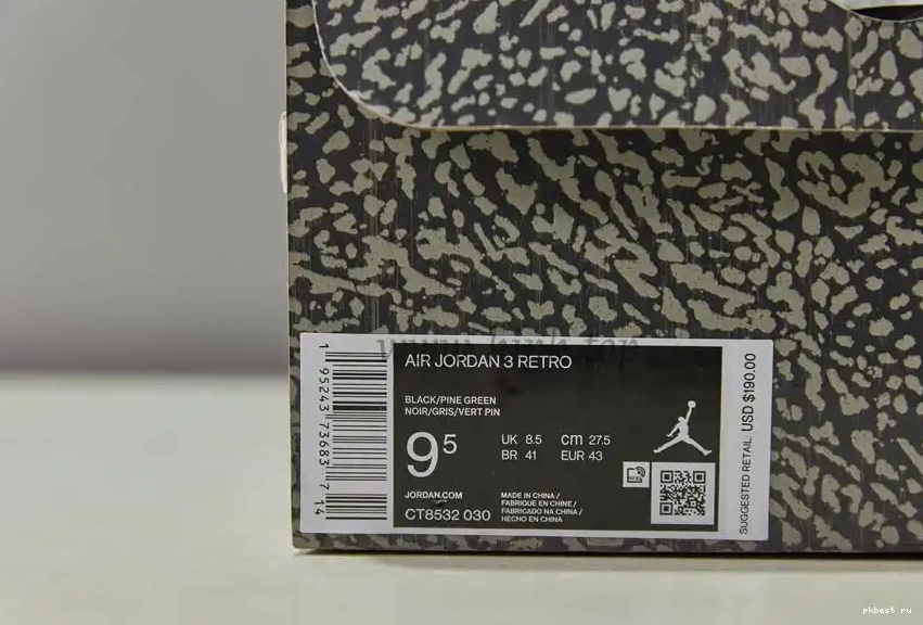 Materials Retail Retro Ready Green Ship Pine GOD PK Jordan 3 to 0603